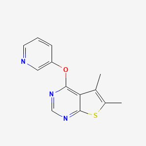 molecular formula C13H11N3OS B7455086 5,6-Dimethyl-4-pyridin-3-yloxythieno[2,3-d]pyrimidine 