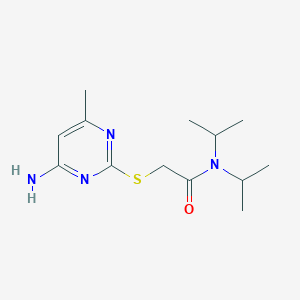 molecular formula C13H22N4OS B7455091 2-(4-amino-6-methylpyrimidin-2-yl)sulfanyl-N,N-di(propan-2-yl)acetamide 