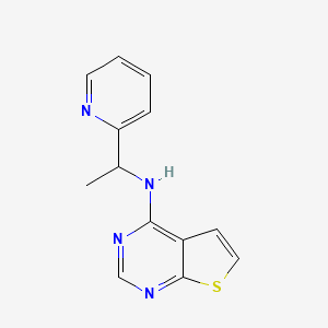 molecular formula C13H12N4S B7455096 N-(1-pyridin-2-ylethyl)thieno[2,3-d]pyrimidin-4-amine 