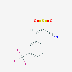 molecular formula C11H8F3NO2S B7455128 (E)-2-methylsulfonyl-3-[3-(trifluoromethyl)phenyl]prop-2-enenitrile 