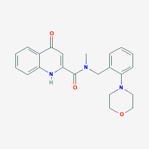 molecular formula C22H23N3O3 B7455133 N-methyl-N-[(2-morpholin-4-ylphenyl)methyl]-4-oxo-1H-quinoline-2-carboxamide 