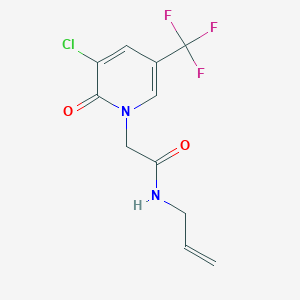 molecular formula C11H10ClF3N2O2 B7455145 2-[3-chloro-2-oxo-5-(trifluoromethyl)pyridin-1-yl]-N-prop-2-enylacetamide 