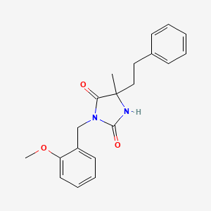 molecular formula C20H22N2O3 B7455160 3-[(2-Methoxyphenyl)methyl]-5-methyl-5-(2-phenylethyl)imidazolidine-2,4-dione 