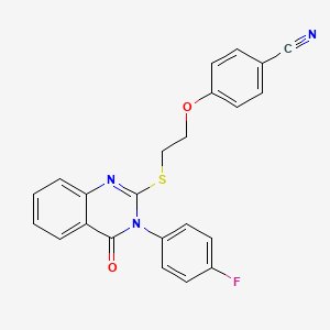molecular formula C23H16FN3O2S B7455174 4-[2-[3-(4-Fluorophenyl)-4-oxoquinazolin-2-yl]sulfanylethoxy]benzonitrile 