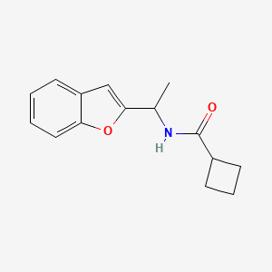 molecular formula C15H17NO2 B7455185 N-[1-(1-benzofuran-2-yl)ethyl]cyclobutanecarboxamide 