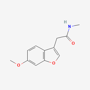 molecular formula C12H13NO3 B7455191 2-(6-methoxy-1-benzofuran-3-yl)-N-methylacetamide 