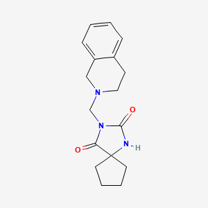 molecular formula C17H21N3O2 B7455195 3-(3,4-dihydro-1H-isoquinolin-2-ylmethyl)-1,3-diazaspiro[4.4]nonane-2,4-dione 