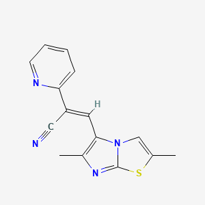 molecular formula C15H12N4S B7455205 (Z)-3-(2,6-dimethylimidazo[2,1-b][1,3]thiazol-5-yl)-2-pyridin-2-ylprop-2-enenitrile 