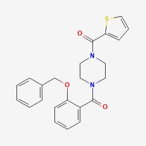 molecular formula C23H22N2O3S B7455282 (2-Phenylmethoxyphenyl)-[4-(thiophene-2-carbonyl)piperazin-1-yl]methanone 