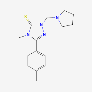 molecular formula C15H20N4S B7455320 4-Methyl-5-(4-methylphenyl)-2-(pyrrolidin-1-ylmethyl)-1,2,4-triazole-3-thione 