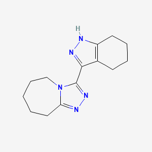 molecular formula C14H19N5 B7455337 3-(4,5,6,7-tetrahydro-1H-indazol-3-yl)-6,7,8,9-tetrahydro-5H-[1,2,4]triazolo[4,3-a]azepine 