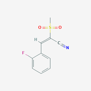 molecular formula C10H8FNO2S B7455340 (E)-3-(2-fluorophenyl)-2-methylsulfonylprop-2-enenitrile 