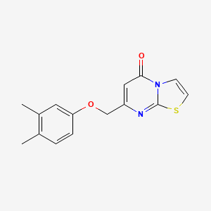 molecular formula C15H14N2O2S B7455360 7-[(3,4-dimethylphenoxy)methyl]-5H-[1,3]thiazolo[3,2-a]pyrimidin-5-one 