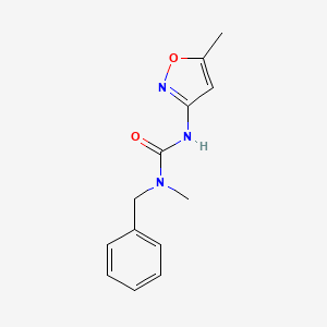 molecular formula C13H15N3O2 B7455362 1-Benzyl-1-methyl-3-(5-methyl-1,2-oxazol-3-yl)urea 