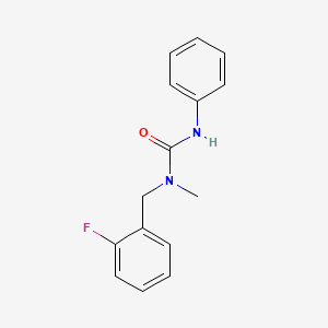 molecular formula C15H15FN2O B7455367 1-[(2-Fluorophenyl)methyl]-1-methyl-3-phenylurea 