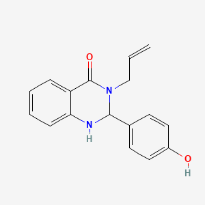 molecular formula C17H16N2O2 B7455375 2-(4-Hydroxyphenyl)-3-prop-2-enyl-1,2-dihydroquinazolin-4-one 
