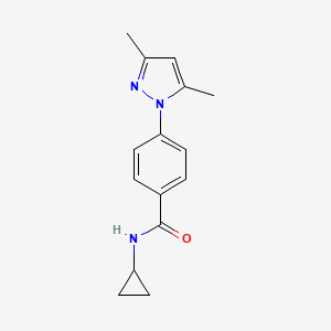 molecular formula C15H17N3O B7455381 N-cyclopropyl-4-(3,5-dimethylpyrazol-1-yl)benzamide 