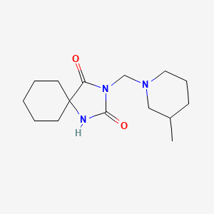 molecular formula C15H25N3O2 B7455413 3-[(3-Methylpiperidin-1-yl)methyl]-1,3-diazaspiro[4.5]decane-2,4-dione 
