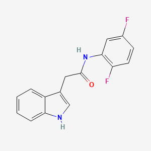 molecular formula C16H12F2N2O B7455428 N-(2,5-difluorophenyl)-2-(1H-indol-3-yl)acetamide 