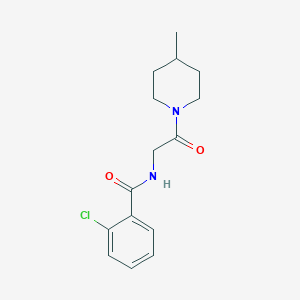 molecular formula C15H19ClN2O2 B7455436 2-chloro-N-[2-(4-methylpiperidin-1-yl)-2-oxoethyl]benzamide 
