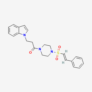 molecular formula C23H25N3O3S B7455453 3-indol-1-yl-1-[4-[(E)-2-phenylethenyl]sulfonylpiperazin-1-yl]propan-1-one 