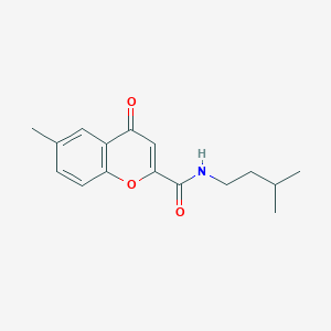 molecular formula C16H19NO3 B7455466 6-methyl-N-(3-methylbutyl)-4-oxochromene-2-carboxamide 