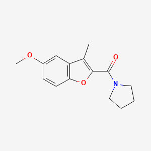 molecular formula C15H17NO3 B7455473 (5-Methoxy-3-methyl-1-benzofuran-2-yl)-pyrrolidin-1-ylmethanone 