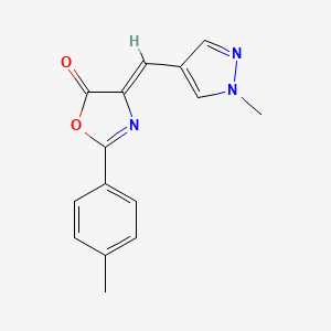 molecular formula C15H13N3O2 B7455480 (4Z)-2-(4-methylphenyl)-4-[(1-methylpyrazol-4-yl)methylidene]-1,3-oxazol-5-one 