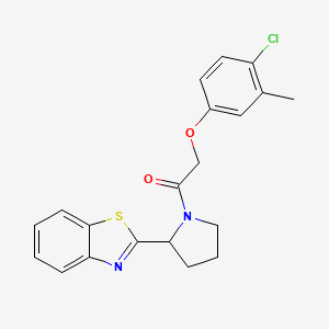 molecular formula C20H19ClN2O2S B7455493 1-[2-(1,3-Benzothiazol-2-yl)pyrrolidin-1-yl]-2-(4-chloro-3-methylphenoxy)ethanone 