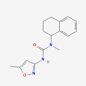 molecular formula C16H19N3O2 B7455516 1-Methyl-3-(5-methyl-1,2-oxazol-3-yl)-1-(1,2,3,4-tetrahydronaphthalen-1-yl)urea 