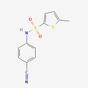 molecular formula C12H10N2O2S2 B7455520 N-(4-cyanophenyl)-5-methylthiophene-2-sulfonamide 