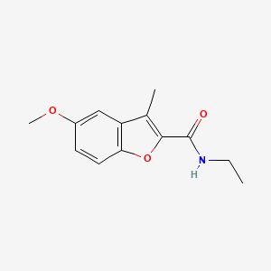 molecular formula C13H15NO3 B7455525 N-ethyl-5-methoxy-3-methyl-1-benzofuran-2-carboxamide 