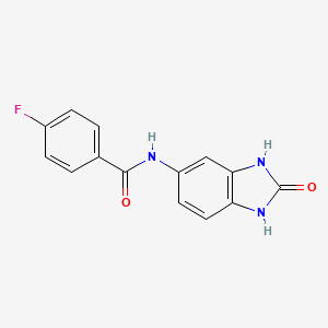molecular formula C14H10FN3O2 B7455544 4-fluoro-N-(2-oxo-1,3-dihydrobenzimidazol-5-yl)benzamide 