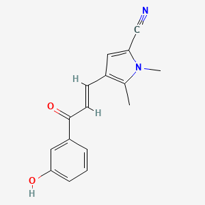 molecular formula C16H14N2O2 B7455591 4-[(E)-3-(3-hydroxyphenyl)-3-oxoprop-1-enyl]-1,5-dimethylpyrrole-2-carbonitrile 