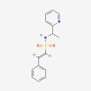 molecular formula C15H16N2O2S B7455599 2-phenyl-N-[1-(pyridin-2-yl)ethyl]ethene-1-sulfonamide 