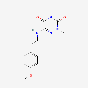 molecular formula C14H18N4O3 B7455637 6-[2-(4-Methoxyphenyl)ethylamino]-2,4-dimethyl-1,2,4-triazine-3,5-dione 