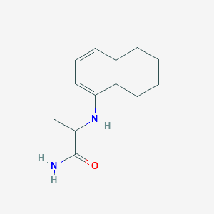 molecular formula C13H18N2O B7455640 2-(5,6,7,8-Tetrahydronaphthalen-1-ylamino)propanamide 