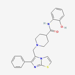 molecular formula C24H24N4O2S B7455653 N-(2-hydroxyphenyl)-1-[(6-phenylimidazo[2,1-b][1,3]thiazol-5-yl)methyl]piperidine-4-carboxamide 