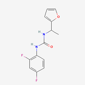 molecular formula C13H12F2N2O2 B7455660 1-(2,4-Difluorophenyl)-3-[1-(furan-2-yl)ethyl]urea 