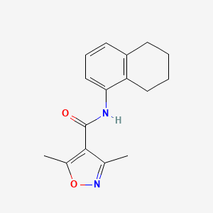 molecular formula C16H18N2O2 B7455677 3,5-dimethyl-N-(5,6,7,8-tetrahydronaphthalen-1-yl)-1,2-oxazole-4-carboxamide 