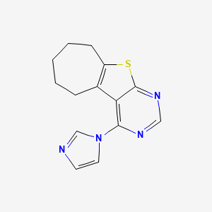 molecular formula C14H14N4S B7455678 3-Imidazol-1-yl-8-thia-4,6-diazatricyclo[7.5.0.02,7]tetradeca-1(9),2,4,6-tetraene 