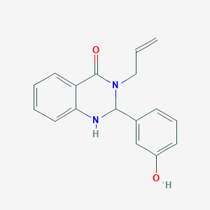 molecular formula C17H16N2O2 B7455679 2-(3-Hydroxyphenyl)-3-prop-2-enyl-1,2-dihydroquinazolin-4-one 