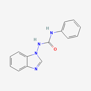 molecular formula C14H12N4O B7455681 1-(苯并咪唑-1-基)-3-苯基脲 