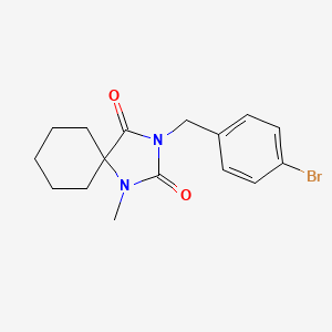 molecular formula C16H19BrN2O2 B7455745 3-[(4-Bromophenyl)methyl]-1-methyl-1,3-diazaspiro[4.5]decane-2,4-dione 