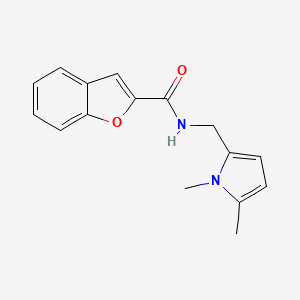 molecular formula C16H16N2O2 B7455759 N-[(1,5-dimethylpyrrol-2-yl)methyl]-1-benzofuran-2-carboxamide 