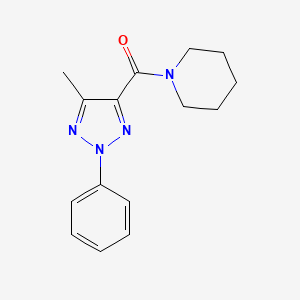 molecular formula C15H18N4O B7455790 1-[(5-methyl-2-phenyl-2H-1,2,3-triazol-4-yl)carbonyl]piperidine 