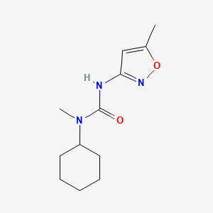 molecular formula C12H19N3O2 B7455803 1-Cyclohexyl-1-methyl-3-(5-methyl-1,2-oxazol-3-yl)urea 