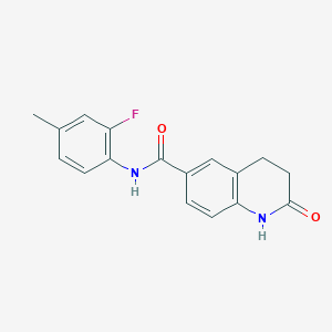 molecular formula C17H15FN2O2 B7455811 N-(2-fluoro-4-methylphenyl)-2-oxo-3,4-dihydro-1H-quinoline-6-carboxamide 