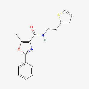 molecular formula C17H16N2O2S B7455819 5-methyl-2-phenyl-N-(2-thiophen-2-ylethyl)-1,3-oxazole-4-carboxamide 