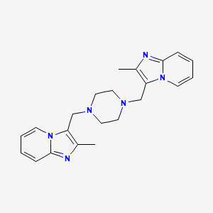 molecular formula C22H26N6 B7455823 2-Methyl-3-[[4-[(2-methylimidazo[1,2-a]pyridin-3-yl)methyl]piperazin-1-yl]methyl]imidazo[1,2-a]pyridine 